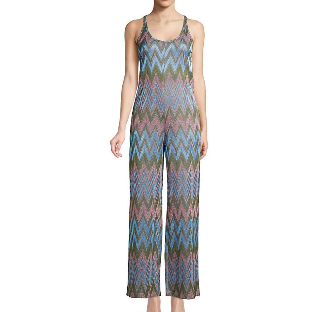 Chevron Lurex Jumpsuit